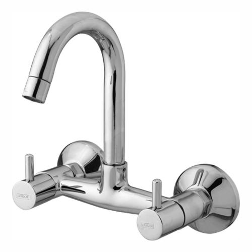 Sink Mixer Wall Mounted with Swinging Spout Chrome